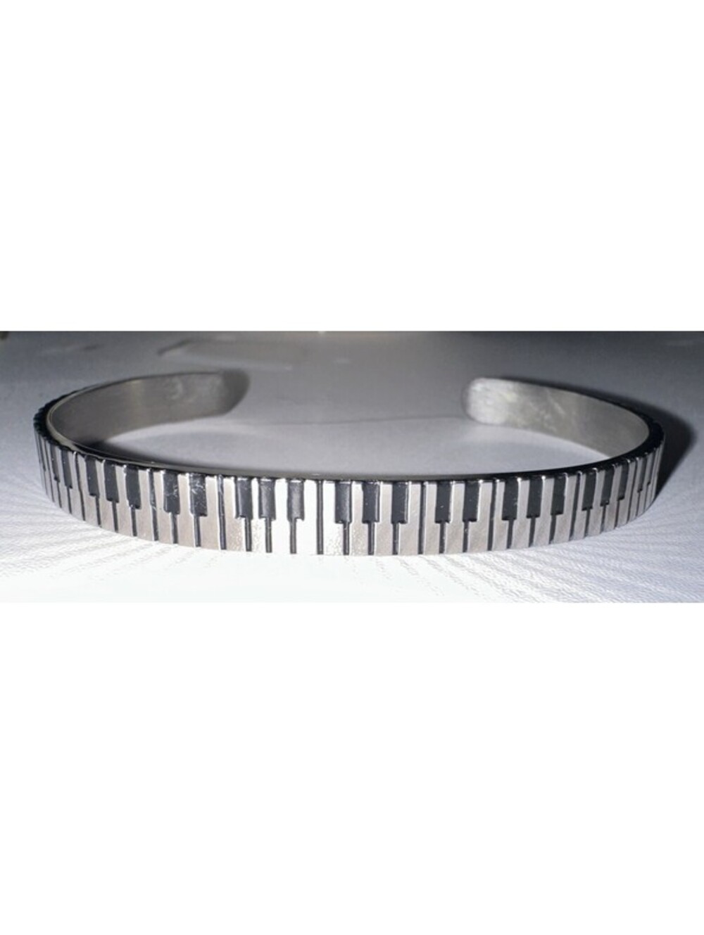 Silver Tone Piano Keyboard Stainless Steel Bracelet